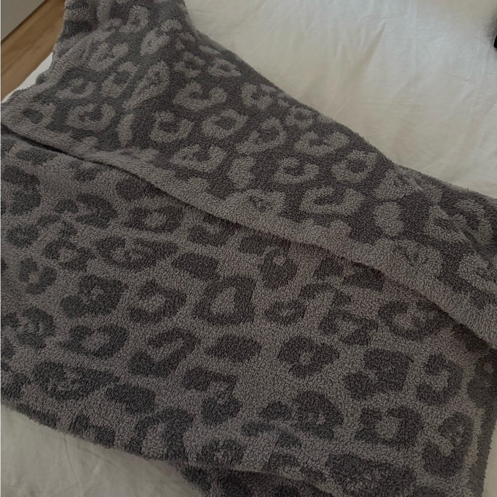 Barefoot Dreams Dark Gray Leopard Blanket - In The Wild